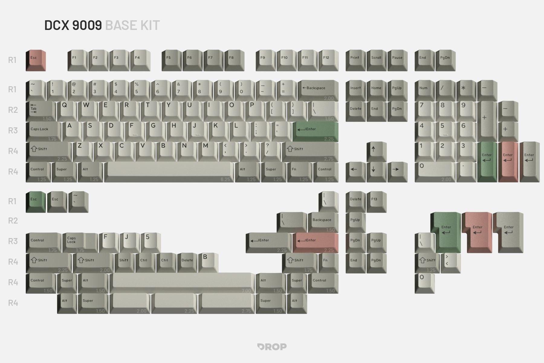 Drop + MiTo DCX 9009 Keycap Set | Mechanical Keyboards | Keycaps